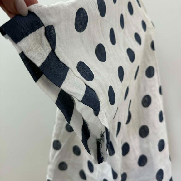 Made in Italy Linen Tunic | Polka Dot & Stripe | V-Neck | Relaxed Fit | M - Picture 6 of 10